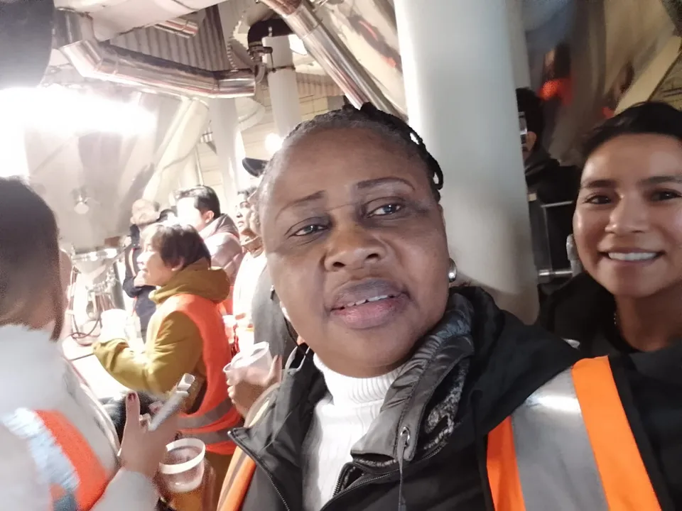 Josephine Asemota with fellow participants during the brewery tour