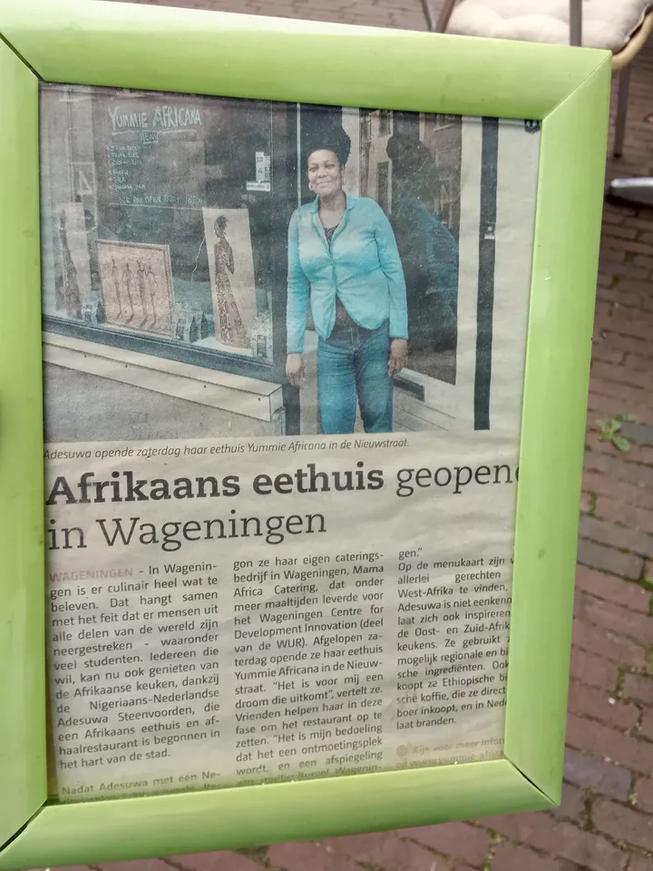 Newspaper article “Afrikaans eethuis geopend in Wageningen”